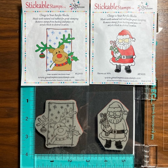 Lot of 2 Christmas Rubber Stamps by Great Impressions - Picture 2 of 4